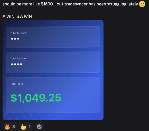 Real trade result from the 3-Light System