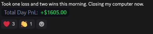 Real trade result from the 3-Light System