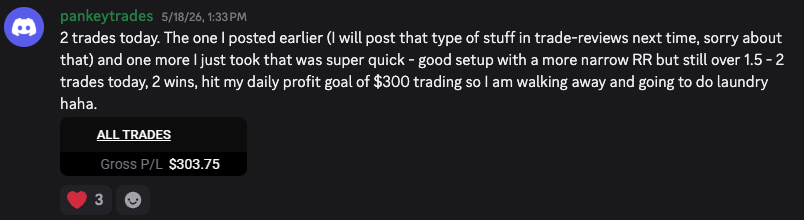 Real trade result from the 3-Light System