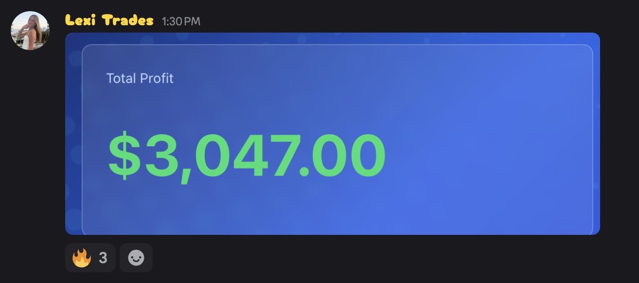 Real trade result from the 3-Light System